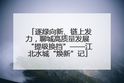 逐绿向新、链上发力，聊城高质量发展“提级换挡”——江北水城“焕新”记